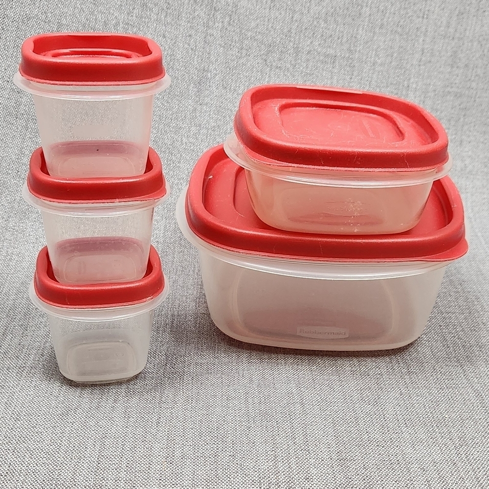 Rubbermaid Red Square Easy Find Replacement Storage Containers - Picture 2 of 6